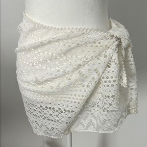 Robin Piccone white Crochet wrap Skirt